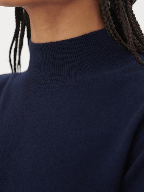 Gobi Cashmere Cashmere Mock Neck Sweater In Navy