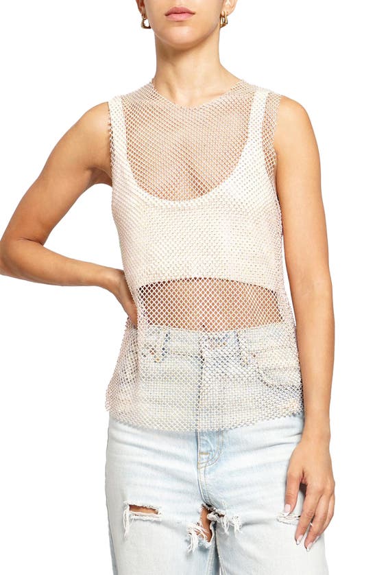 Shop Know One Cares Mesh Tank In Nude