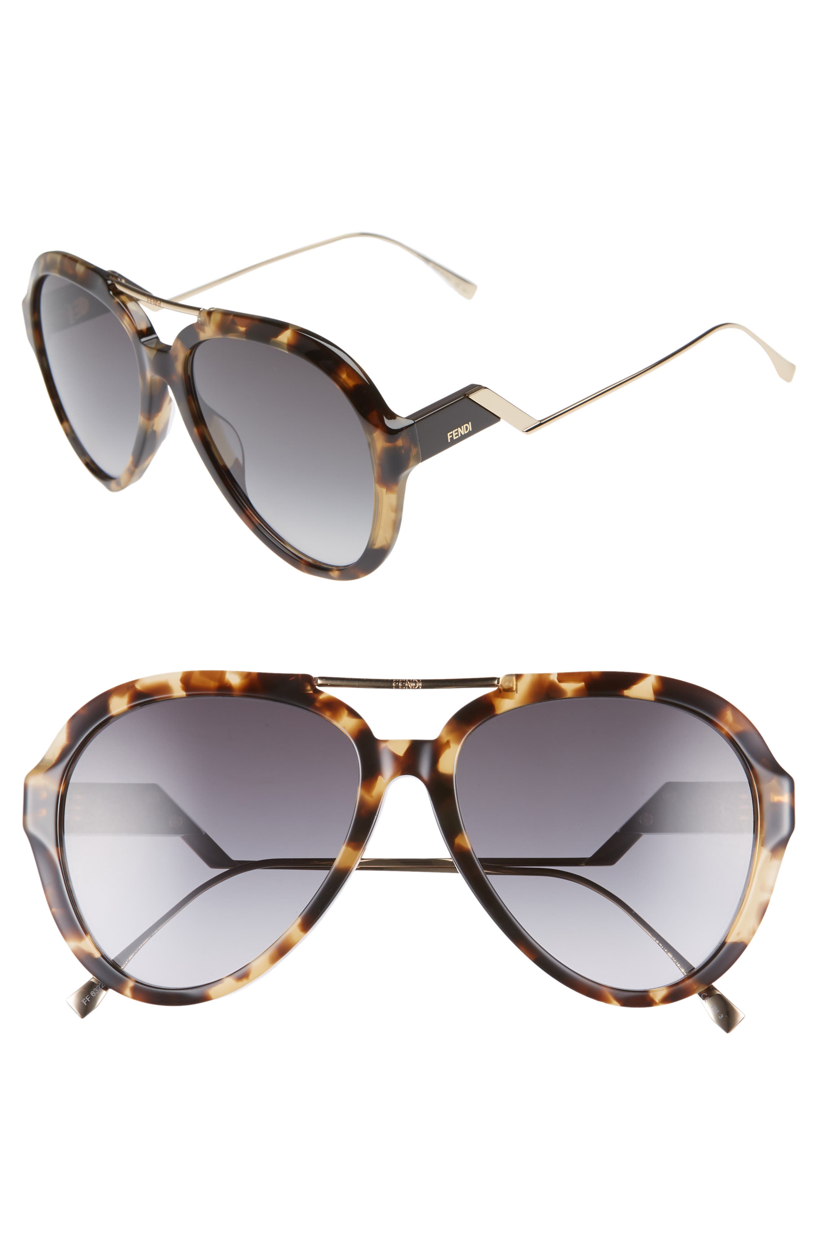 Fendi 58mm Aviator Sunglasses Nordstrom