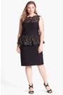Tadashi Shoji Lace & Jersey Peplum Dress (Plus Size) | Nordstrom