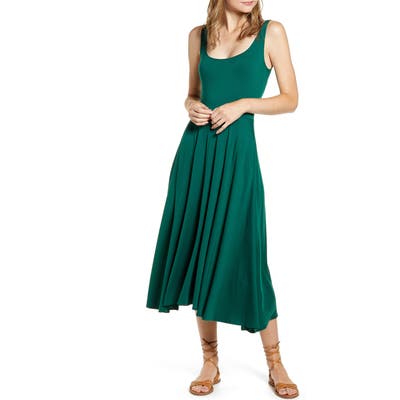 Reformation Rou Midi Fit & Flare Dress, Green