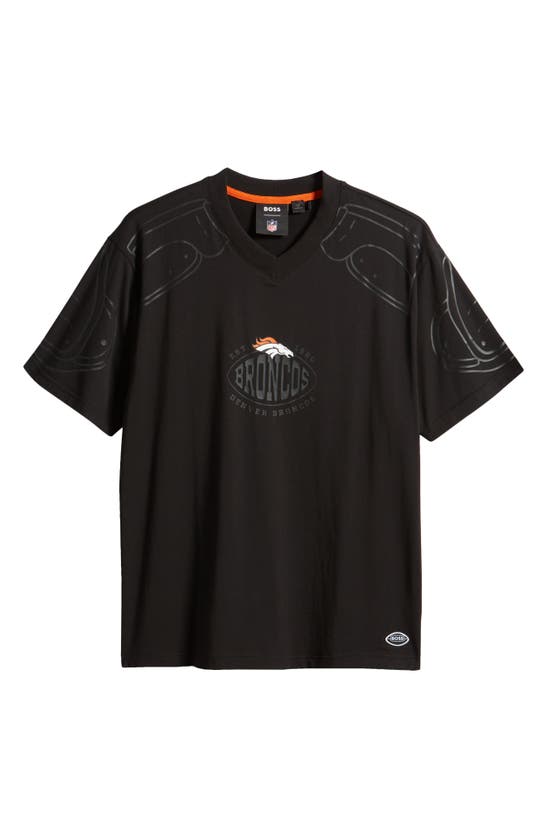 Shop Hugo Boss Boss X Nfl Tackle Graphic T-shirt In Denver Broncos Black