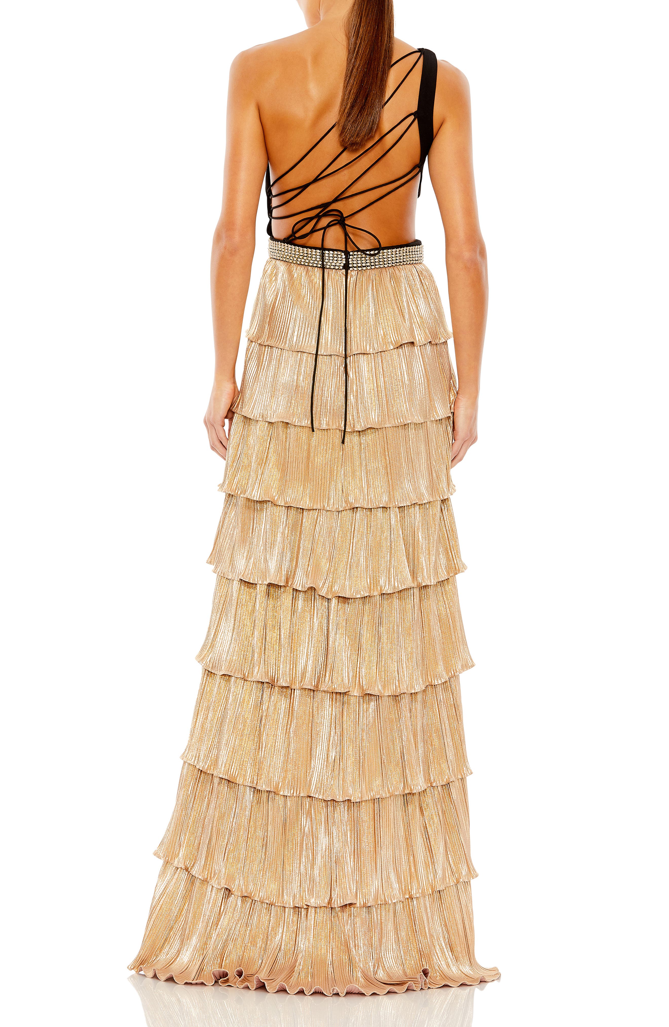 ruffle tiered cutout dress