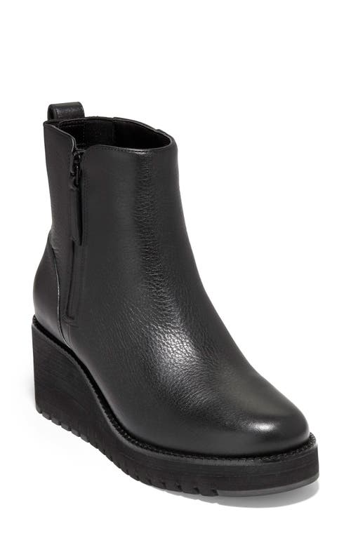 Shop Cole Haan Zerogrand City Waterproof Wedge Bootie In Black/black Wp