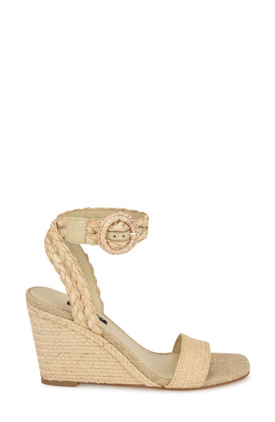 Shop Nine West Nerisa Ankle Strap Espadrille Wedge Sandal In Light Natural