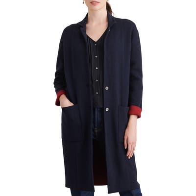 Alex Mill Hall Wool Blend Sweater Coat, Blue