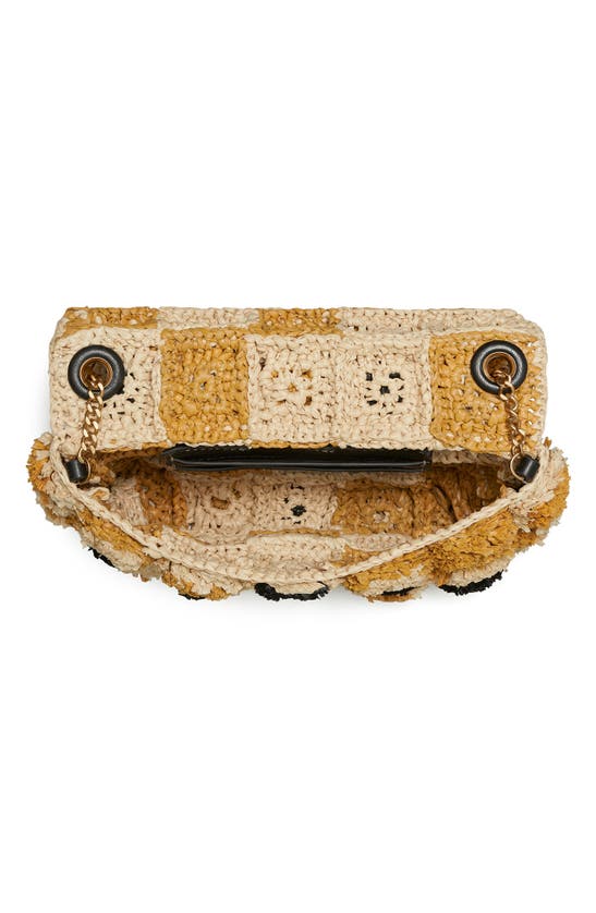 Tory Burch Mini Kira Raffia Rosette Crossbody Bag In Multi