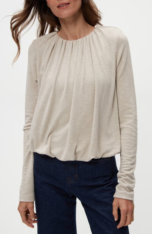 Michael Stars Sona Gathered Bubble Knit Top in Oatmeal 