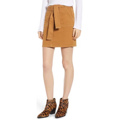Tinsel Tie Waist Skirt, Yellow