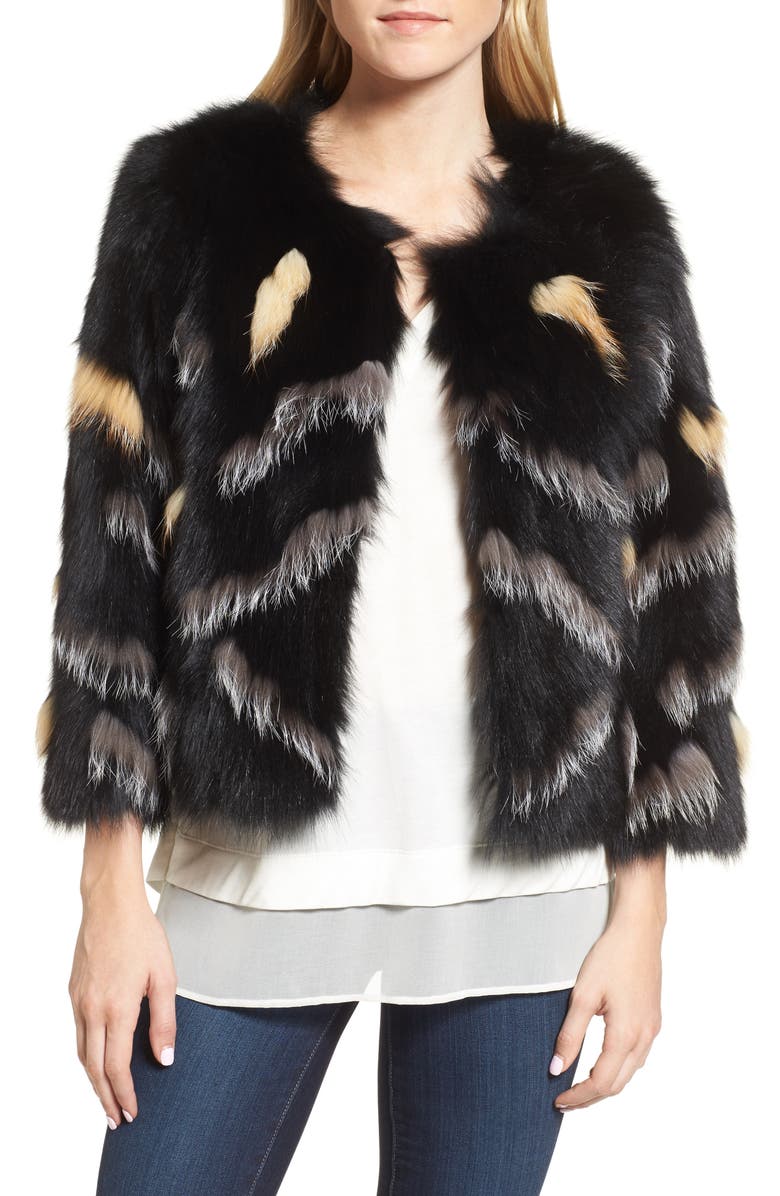 Love Token Genuine Fox Fur Jacket | Nordstrom