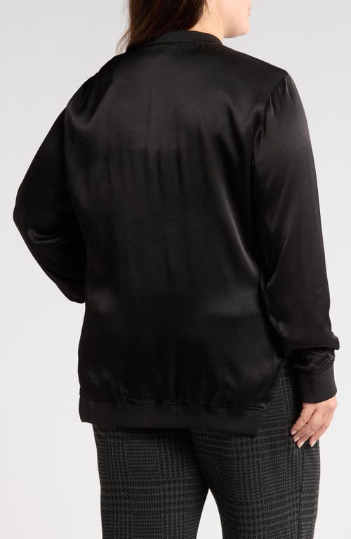 Universal Standard Satin Bomber In Black