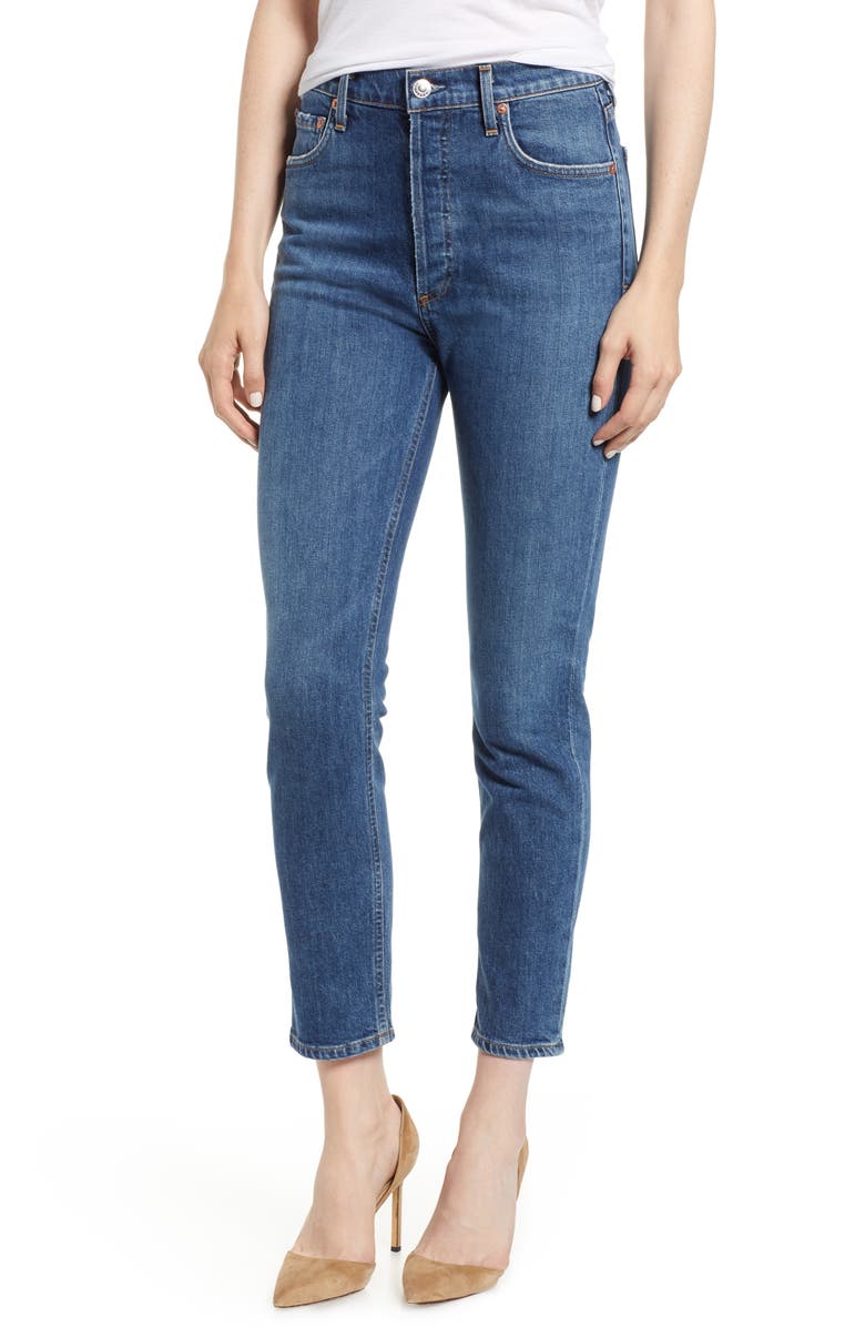 AGOLDE Nico High Waist Crop Slim Fit Jeans (Subdued) | Nordstrom