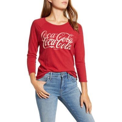 Lucky Brand Coca-Cola Graphic Raglan Sleeve Tee, Red
