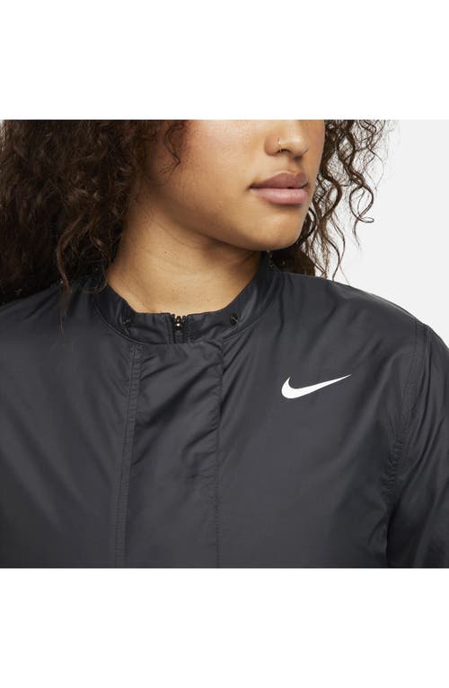 Nike Tour Water Repellent Hooded Golf Jacket In Black/white