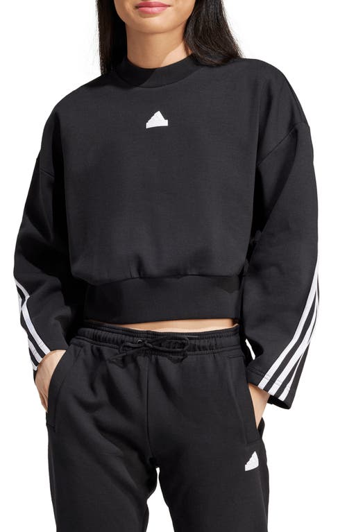 adidas Future Icons 3-Stripes Cotton Blend Sweatshirt Black at Nordstrom,