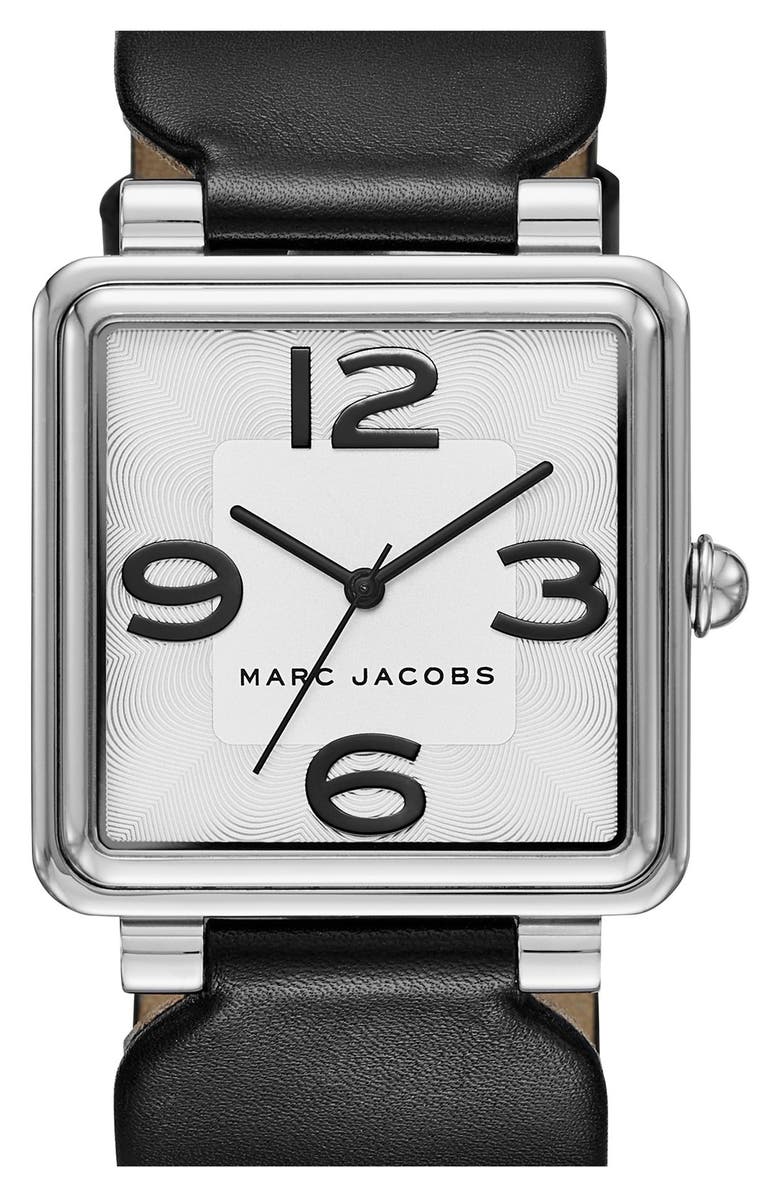MARC JACOBS 'Vic' Leather Strap Watch, 34mm x 34mm | Nordstrom