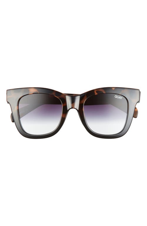 Shop Quay After Hours 50mm Square Sunglasses In Tort Black/black Fade Lens