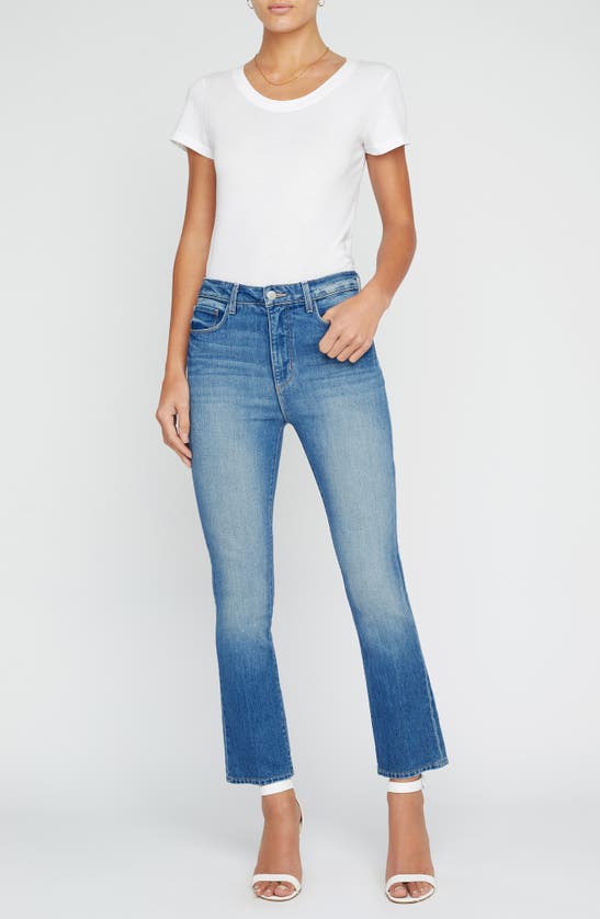 Shop L Agence L'agence Mira Crop Micro Bootcut Jeans In Cowan