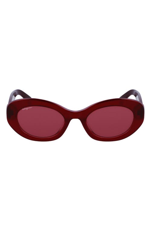 Ferragamo 53mm Oval Sunglasses In Brown