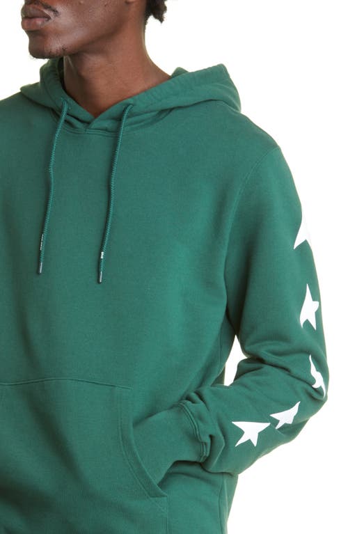 Golden Goose Star Cotton Graphic Hoodie In Bright Green/white