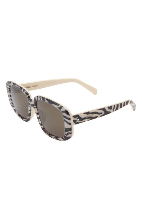 Shop Celine Bold 3 Dots 55mm Geometric Sunglasses In Animal/brown