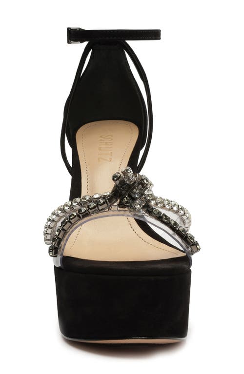 Shop Schutz Jayda Ankle Strap Platform Sandal In Black/transparente