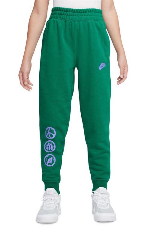 Shop Nike Kids' Culture Of Basketball Joggers In Malachite/light Thistle