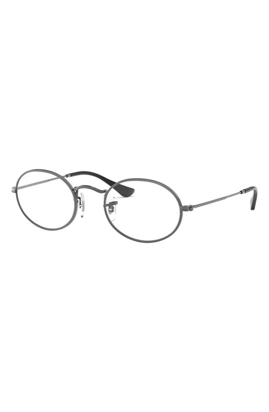 Ray Ban Unisex 48mm Oval Optical Glasses In Gunmetal