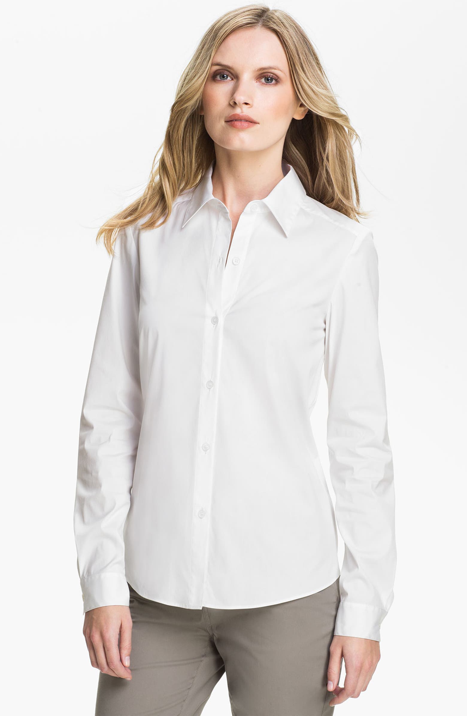 Lafayette 148 New York Relaxed Button Front Shirt | Nordstrom