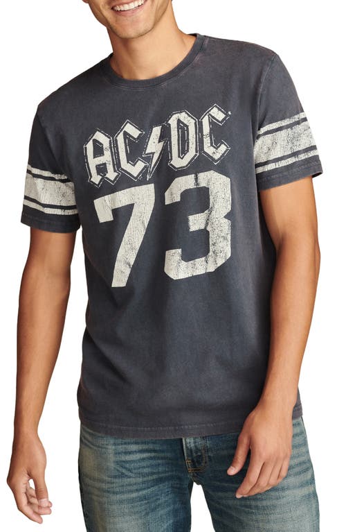 Shop Lucky Brand Ac/dc Cotton Graphic T-shirt In Midnight Navy