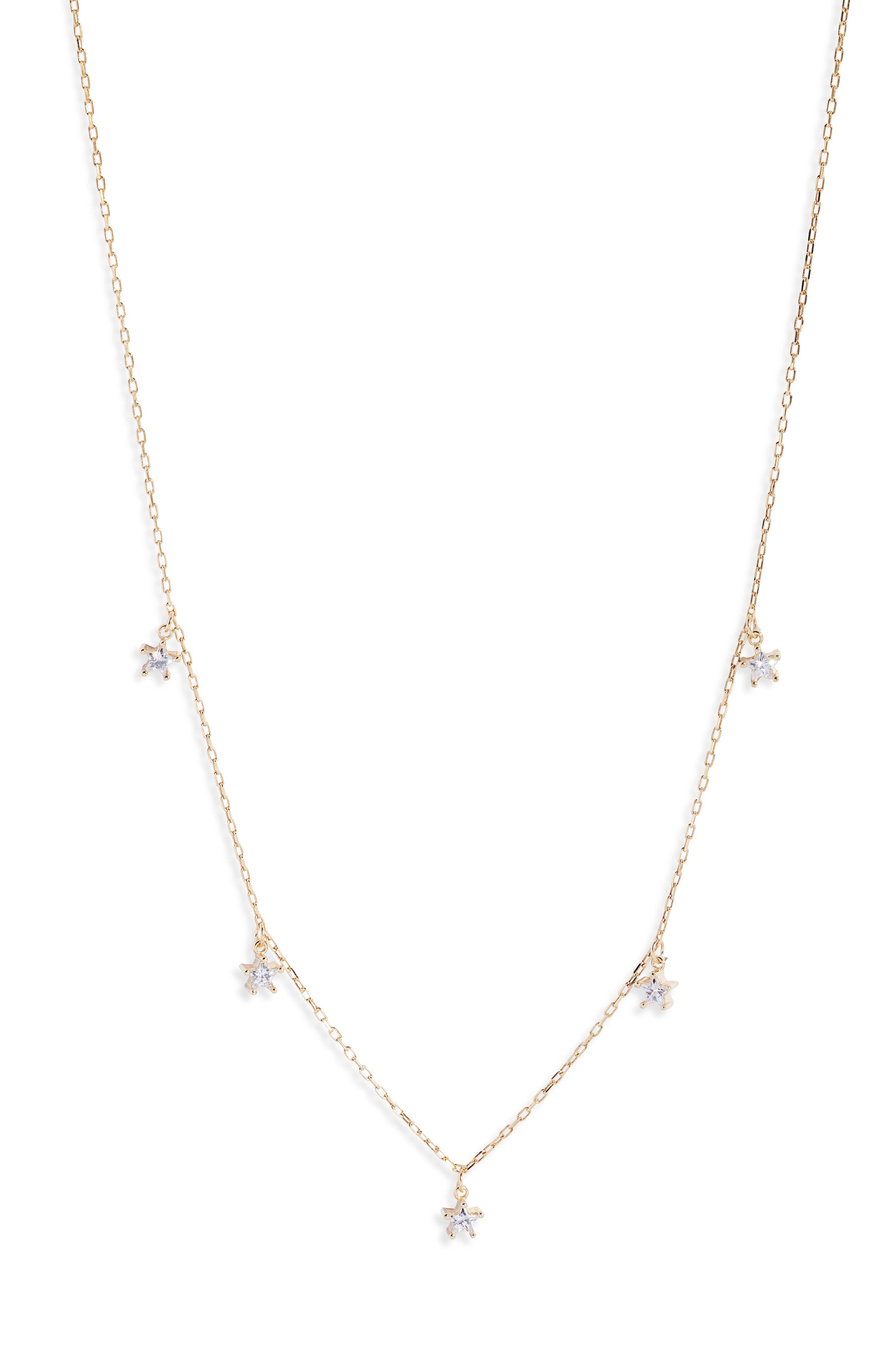 ARGENTO VIVO CUBIC ZIRCONIA STAR CHARM NECKLACE IN GOLD,655789061119