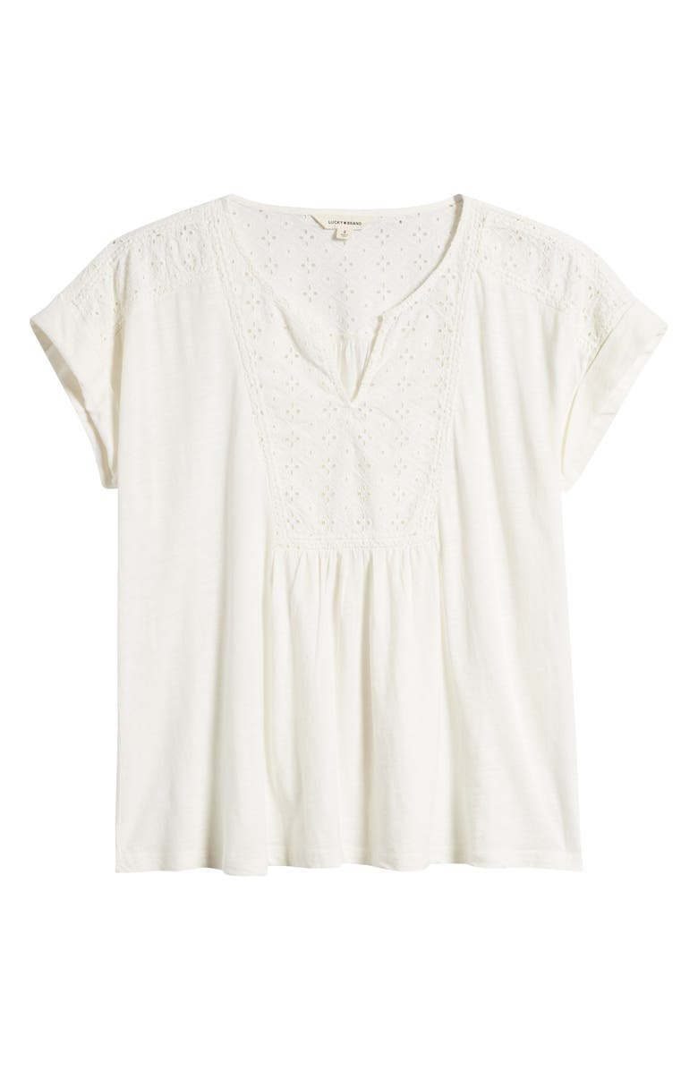 Lucky Brand Schiffley Yoke Eyelet Trim Top | Nordstrom