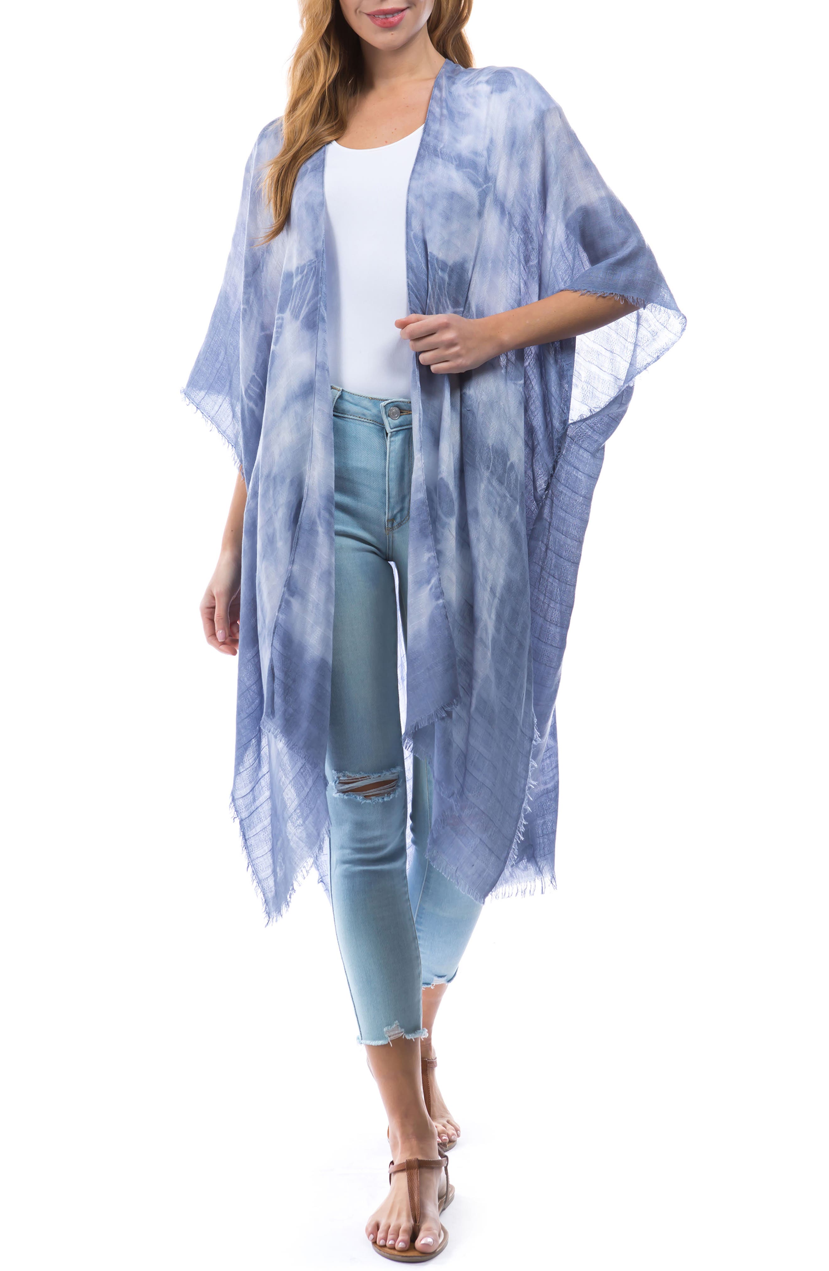 Marcus Adler Tie Dye Print Kimono In Blue