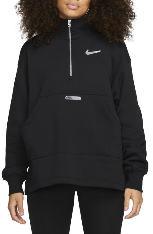 Nike Sportswear Swoosh Half Zip Pullover in Black/White