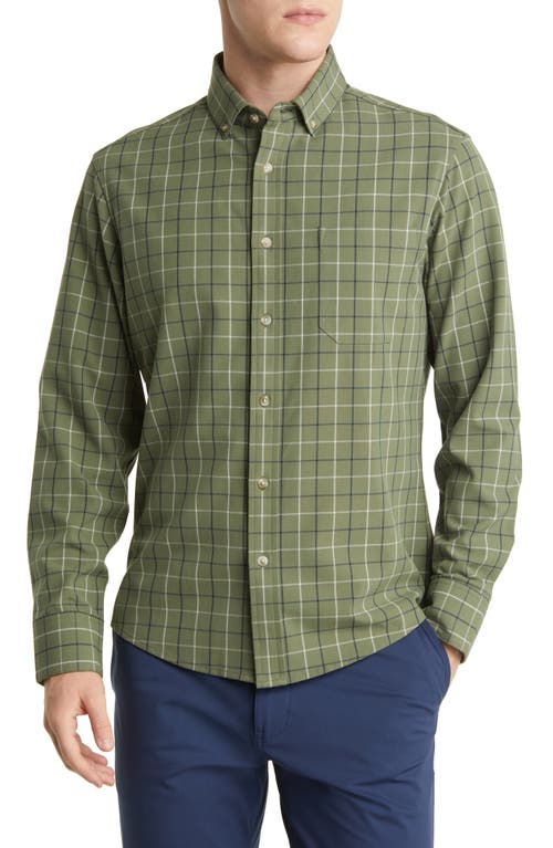 Mizzen+Main City Trim Fit Mulholland Check Flannel Button-Down Shirt in Green