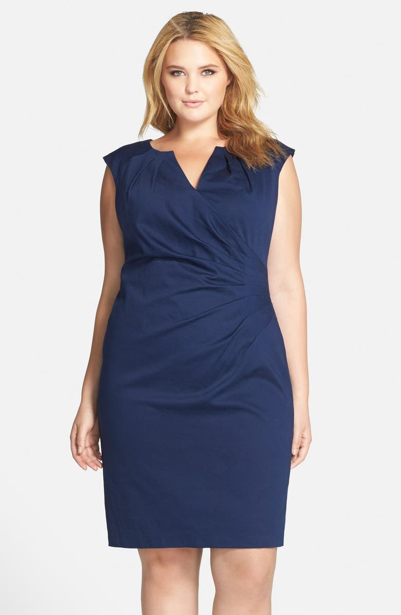 Adrianna Papell Faux Wrap Sheath Dress (Plus Size) | Nordstrom