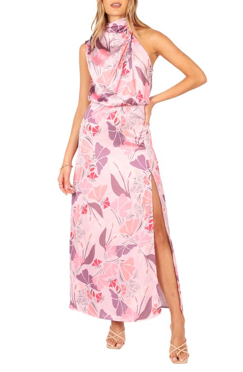 Petal & Pup Amelie Floral Sleeveless Satin Maxi Dress Pink at Nordstrom,