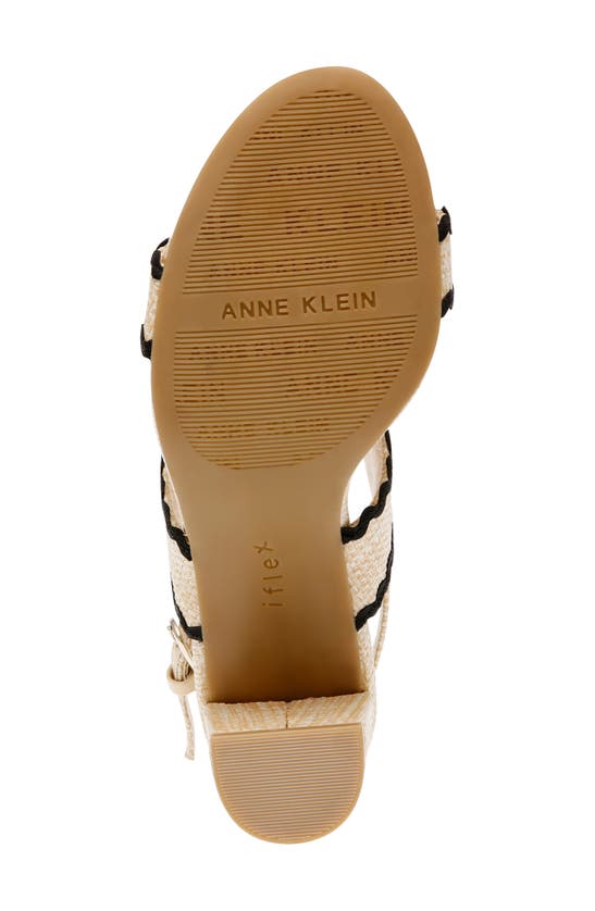 Shop Anne Klein Raine Raffia Slingback Sandal In Natural/ Black Raffia