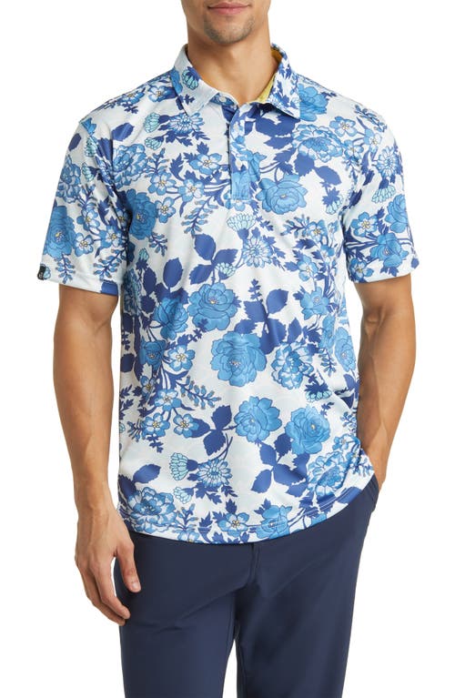 Bailey Floral Golf Polo in Blue