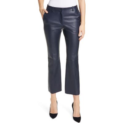 Boss Sitrompete Leather Flare Pants, Blue