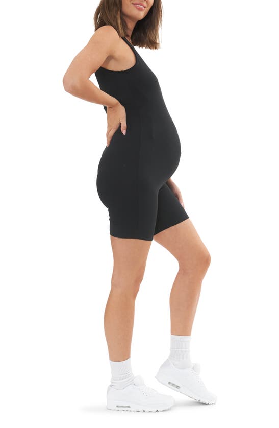 Shop Ripe Maternity Luxe Knit Stretch Jersey Maternity Romper In Black