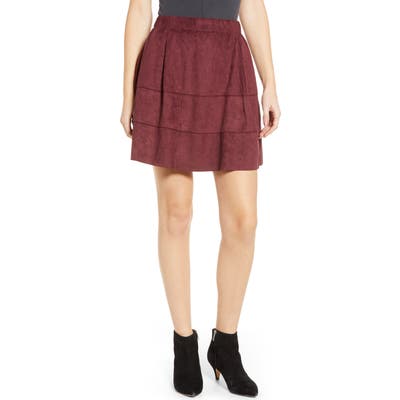 Noisy May Lauren Faux Suede Miniskirt, Burgundy