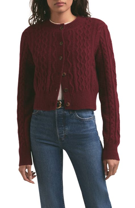 Women s Burgundy Cable Knit Fair Isle Sweaters Nordstrom