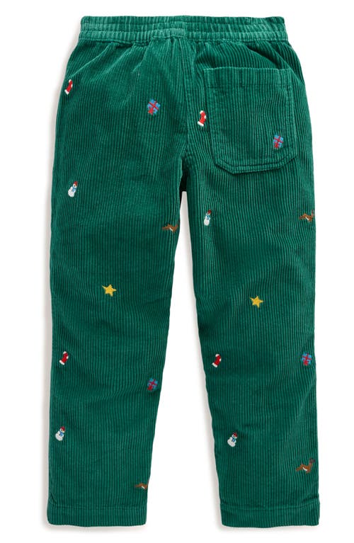 Shop Mini Boden Kids' Holiday Embroidered Cotton Corduroy Pants In Festive Embroidery