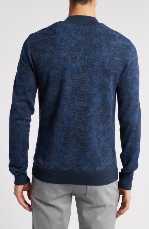 ROBERT BARAKETT ROBERT BARAKETT DALUP HALF ZIP MOCK NECK WOOL SWEATER