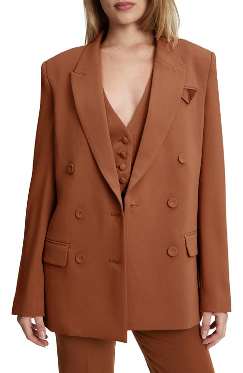 Bardot Sloane Double Breasted Blazer Chestnut at Nordstrom,