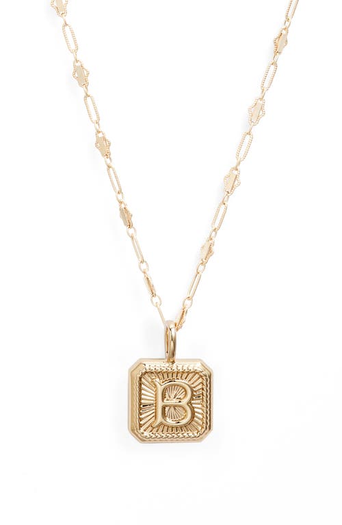 Harlow Initial Pendant Necklace in Gold - B
