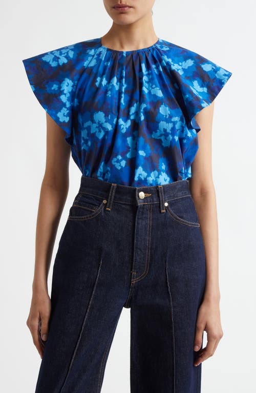 ULLA JOHNSON ULLA JOHNSON RUMI PRINT FLUTTER SLEEVE TOP 