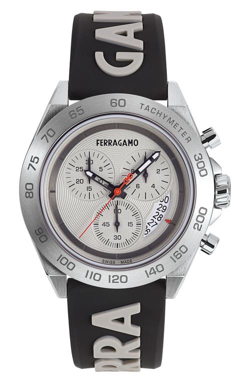 FERRAGAMO Chronograph Silicone Strap Watch