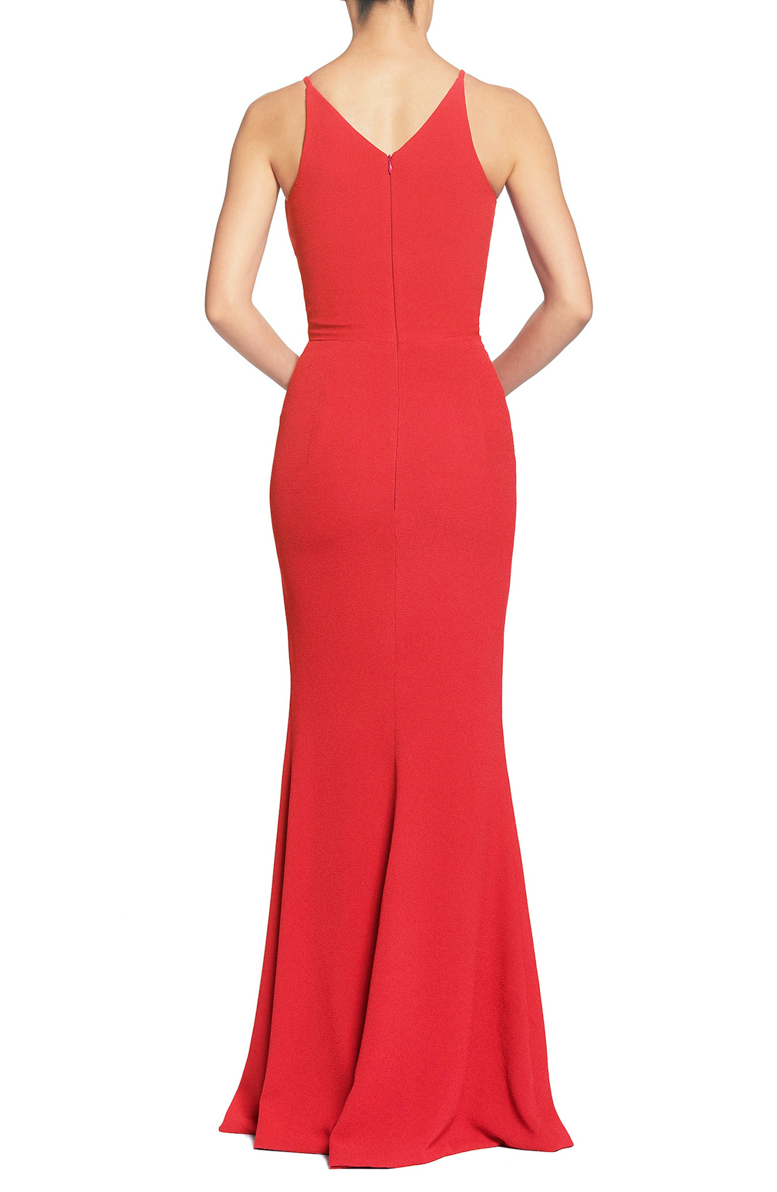 the Population Iris Slit Crepe Gown 